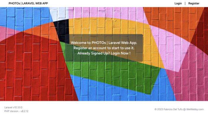Photos Laravel Web App
