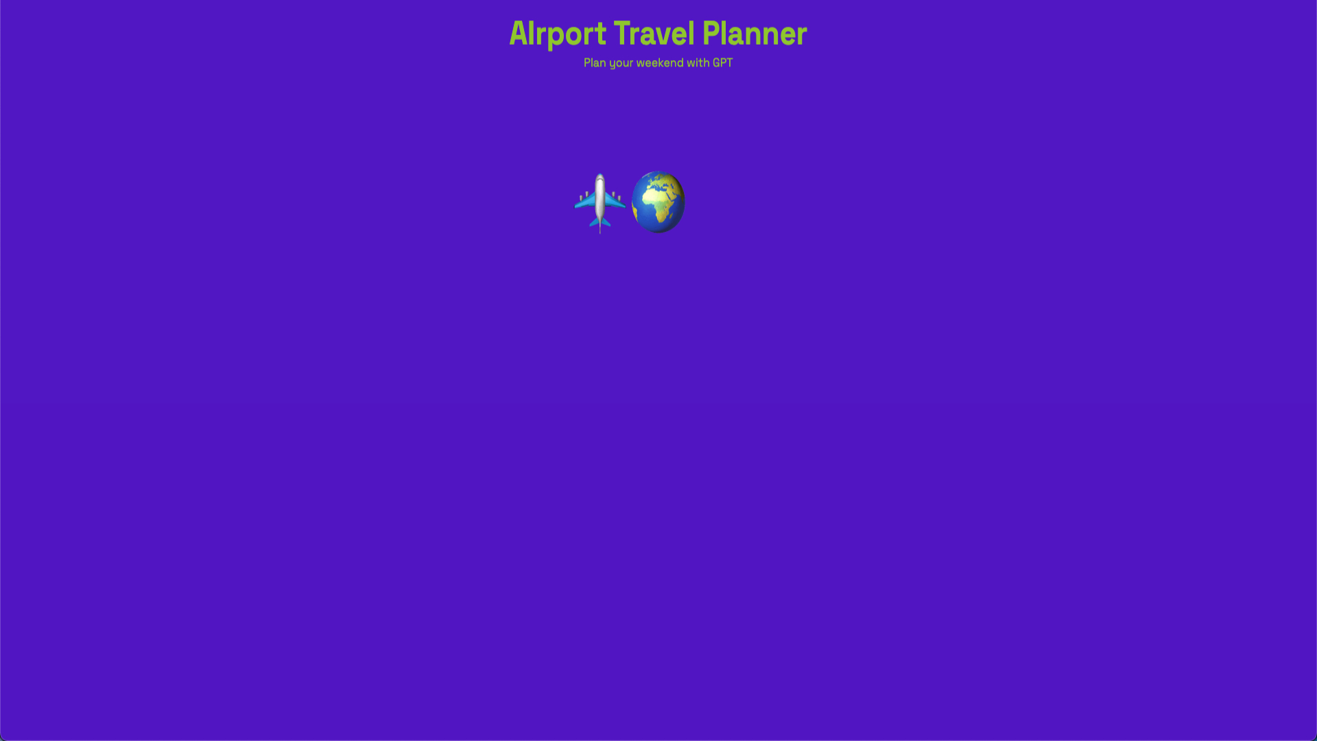 Airport Travel Planner